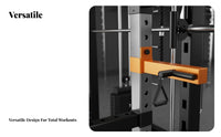 Guided Machine Workout Rack Combo Heavy-Duty Steel Frame Squat and Bench Press Rack Smooth Pulley System Multi-Functional Guided Machine