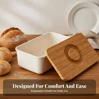 Bread Box with Cutting Board Lid 2-in-1 Design Large Bread Storage Container Food Grade Material Pastry Storage Box for Pantry, Bakery, Cafe