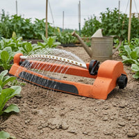 Oscillating Lawn Sprinkler 17 Nozzles Lawn Sprinkler Outdoor Watering Orange Plastic Body Yard Tool Easy to Use