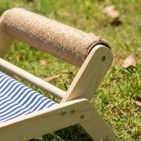 Elevated Cat Bed Wood Lounger, Open Elevated Pet Bed for Indoor Cats, Beach Chair for Cats Style, Raised Resting Place Indoor Cat Furniture