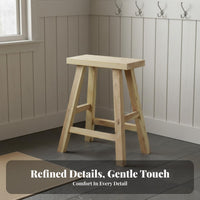 Long-Lasting Solid Wood Stool Mortise and Tenon Joinery Elm Wood Stool Stable Design Multi-Purpose for Homeowners, Business Owners, Restaurant, Dining Room, Kitchen, Entryway