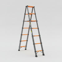 Adjustable Step Ladder with Telescoping Structure Compact Telescoping Ladder Portable Stable for Contractors