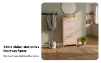 Ultra-Thin Design Slim Shoe Cabinet Space-Saving Tip-out Shoe Cabinet Fully Assembled Long-Lasting Construction for Apartment Dwellers, Homeowners, Families, Hallway, Living Room, Bedroom, Closet