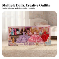 Princess Doll Gift Set Variety Pack Doll Dress-up Set children's Toy Encourages Creativity for Girls, Christmas