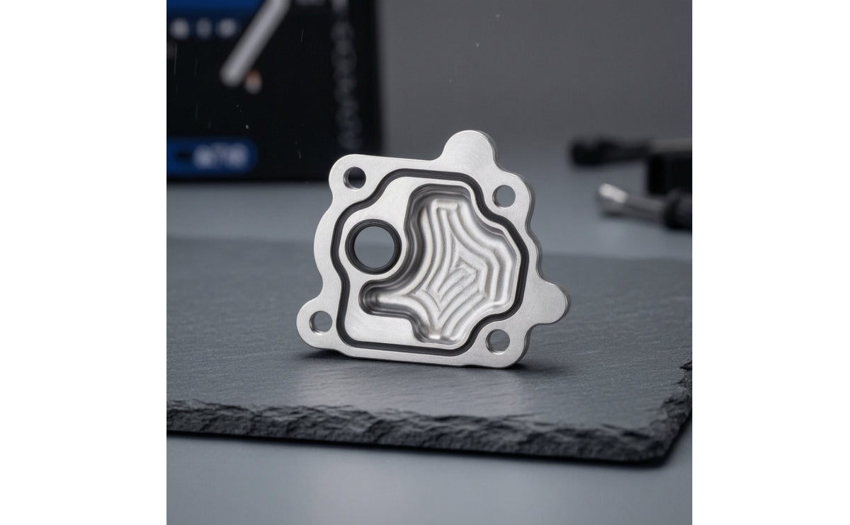 Vacuum Pump Plate Aluminum Alloy Vacuum Pump Cover Machined for Car Builders, Mechanics, Engine Swap