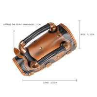 Steampunk Wrist Cuff Black Forearm Cuff with Straps Edgy Costume Bracer for Cosplay, Halloween