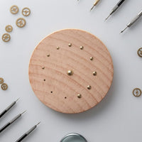Unfinished Wood Watch Repair Base Copper Tube Beech Wood Base Uncoated for Bench Support