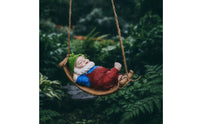 Gnome on Swing Compact Gnome Figurine on Swing Garden Dwarf Figurine Charming Cute for Gardeners, Patio, Porch