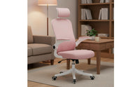 Rocking Function Swivel Task Chair with Headrest Thick Padded Seat Headrest Desk Chair Support Heavy Duty for Students, Teens, Bedroom