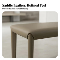 Minimalist Design Rectangular Leatherette Bench with Metal Legs Padded Seat Shoe Changing Stool Comfortable paddinging Indoor Furniture multifunctional for Families, homeowners, Adults, Entryway, Bedroom, Hallway, Dining Room