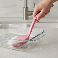 Long Handle Silicone Pot Brush Ergonomic Grip Long Handle Dish Brush Lightweight Silicone Pot Scrubber