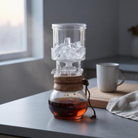 Cold Drip Coffee Pot Capacity Markings Gradual Extraction Coffee Maker Wooden Kitchen Drinkware