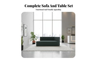 Minimalist Design Fabric Couch and Coffee Table Group Thick pads Lounge Seating hardwood Wood Frame Sofa Set L-Shaped Configuration for Business Owners, Office Managers, Interior Designers, Lobby, Den