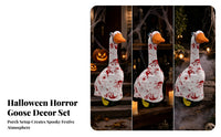 Splatter Print Goose Statue Costume Detachable Eyeballs Halloween Goose Cover