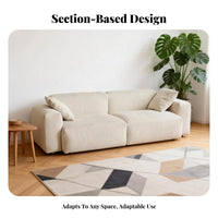 Corduroy configurable Sofa Removable and cleanable Cover Frameless Corduroy Sectional Small Space suitable for Living Room Furnishing for Families, Young Adults