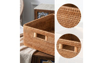 Storage Basket with Handles Handwoven Braided Storage Basket for Shelves, Closet, Living Room