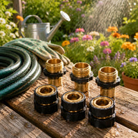 3 Pieces Garden Hose Quick Connector Threaded Garden Hose Fitting with Washer High Pressure Hardware for Patio