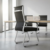 Mesh Back Sled Base Chair Heavy Duty Ergonomic Computer Chair for Students, Conference Room, Reception Area