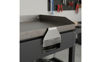 Brushed Finish Stainless Steel Grease Blocker Curved Handle Grill Grease Catcher Sloped Side Perforated Grill Insert Rounded Rectangular