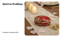 Exquisite Craftsmanship Oval Enamel Jewelry Box Unique Gift Enamel Jewelry Box Hand-Colored for Women, Wedding, Vanity Table, Dresser