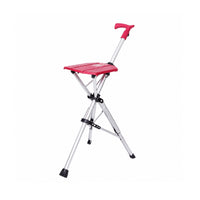 Walking Cane with Seat Non-Slip Stool Cross-Braced for Travel, Seniors, Elderly