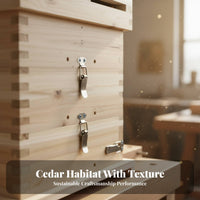 Lattice Beehive Set Low Maintenance Fir Wood Bee Box Wooden Beehive Kit Beginner-Easy-to-Use Beekeeping Beginner Kit