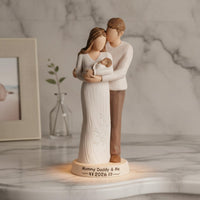 Baby Birth Gift Figurine Hand-Painted New Parents Figurine