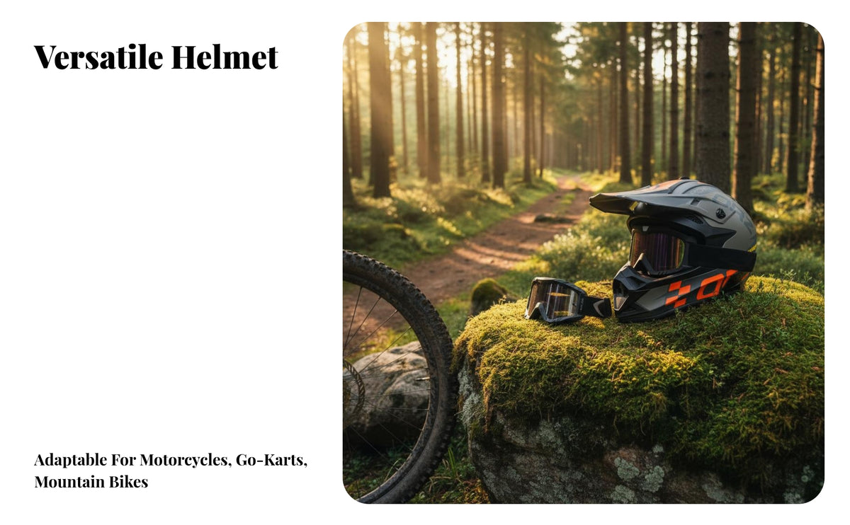 Full Face Motocross Helmet Shell Full Bike Headgear Helmet Shock-Absorbing Liner Layer Motorcycle Headwear for Women, Adults, Outdoor Riding