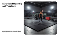 Noise Reducing Heavy Duty Gym Flooring Soundproof Shock Absorbing Floor Pad Wear-Resistant Rubber Top Workout Mat Non-Skid Surface for Weightlifters, Weightlifting Area