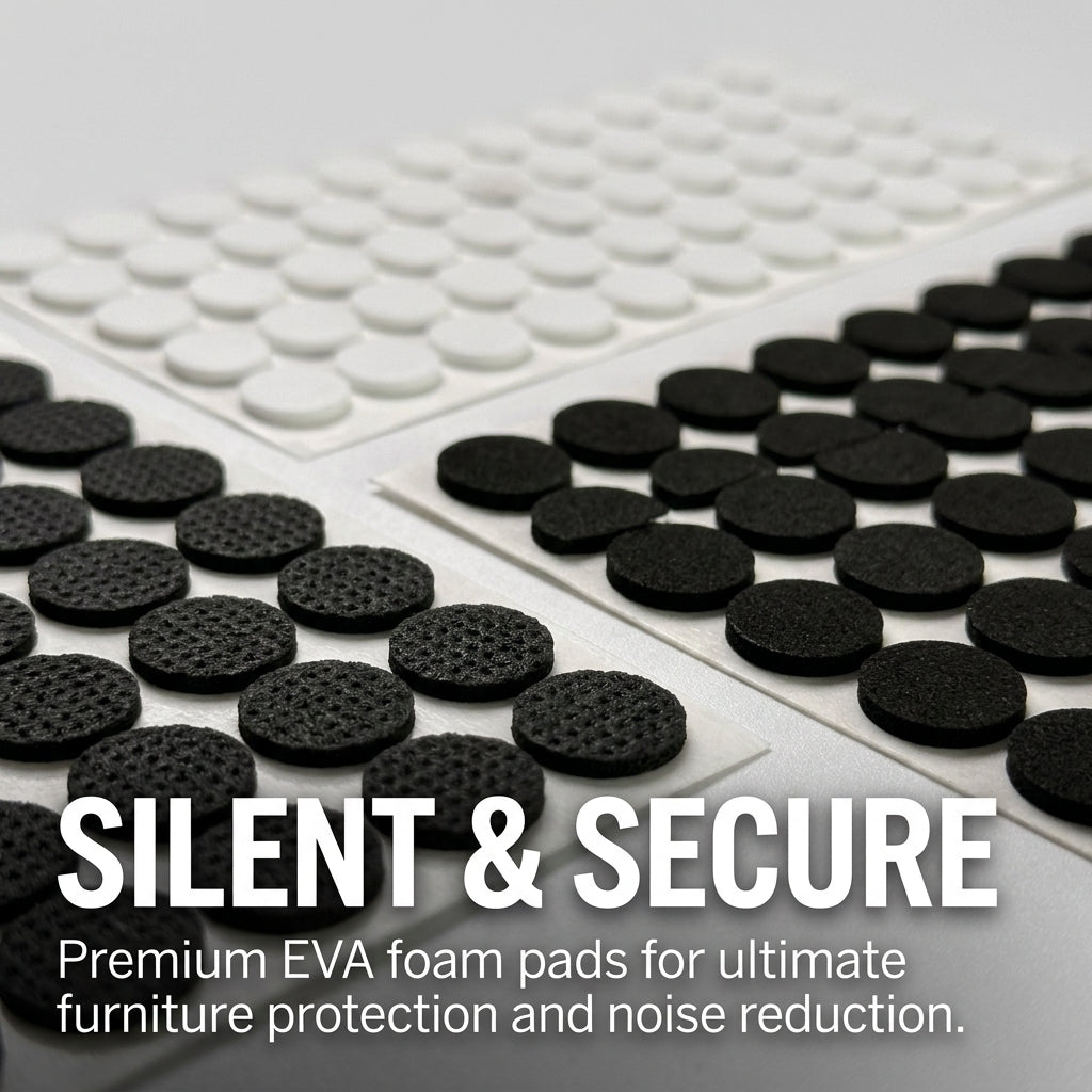 Black Round EVA Foam Adhesive Pads for Furniture, Anti-Collision Foam Pads for Table Protector Cabinet Doors