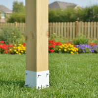 4 Pieces Adjustable Post Protector Rust Resistant Metal Post Sleeve for Gardens