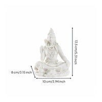 Intricate Detailing Lord Shiva Murti Detailed Carving Table Ornament Matte White for Entryway, Altar