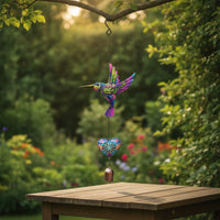 Bird Wind Chime Outdoor Wind Chime with Bell Hanging Decoration Metal Ornament Colorful for Gardeners, Garden, Patio