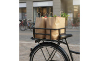 Strong Load Bearing Metal Bike Basket with Mesh Edges Multifunction Storage Mountain Bike Rear Basket Heavy Duty for Shopping