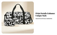 2 Pieces Easy to Clean Bovine-Pattern Duffel Bag Two-Piece Cylindrical Duffel Bag for Sports