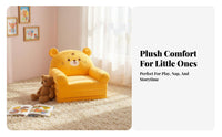 Cute Cartoon Characters Convertible Character Chair Foldable Design Fold-out Lounger Chair Fluffy and Soft children's Furniture Perfect Gift Idea for Preschoolers, Grandparents, Playroom, Daycare, Reading, Bedroom
