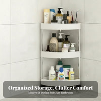 Space-Saving 4-Tier Triangular Shelf Easy Assembly Multi-Tier Corner Rolling Trolley Sturdy Construction Storage Rack Ventilated Shelves for Apartment Dwellers, Homeowners, Students, Small Areas, Laundry Room, Bedroom, Kitchen