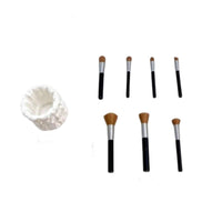 Realistic Miniature Makeup Brushes with Container Exquisite Miniature Makeup Set Cute Mini Storage Case Safe for Desktop Display