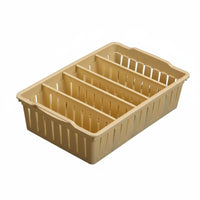 Multi-Compartment Hollowed-perforated Rectangular container long-finaling Storage Basket Lightweight Desktop Organizer Stackable Design for Home Organizers, Office Workers, Homemakers, Kitchen, School, Dorm Room, Bathroom