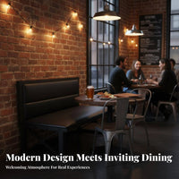 Industrial Design Dining Booth and Table Set Sturdy Table and Bench Set Wear-Resistant Cafe Seating Easy to Clean for Bar Owners, Diner, Eatery, Lounge, Breakfast Nook
