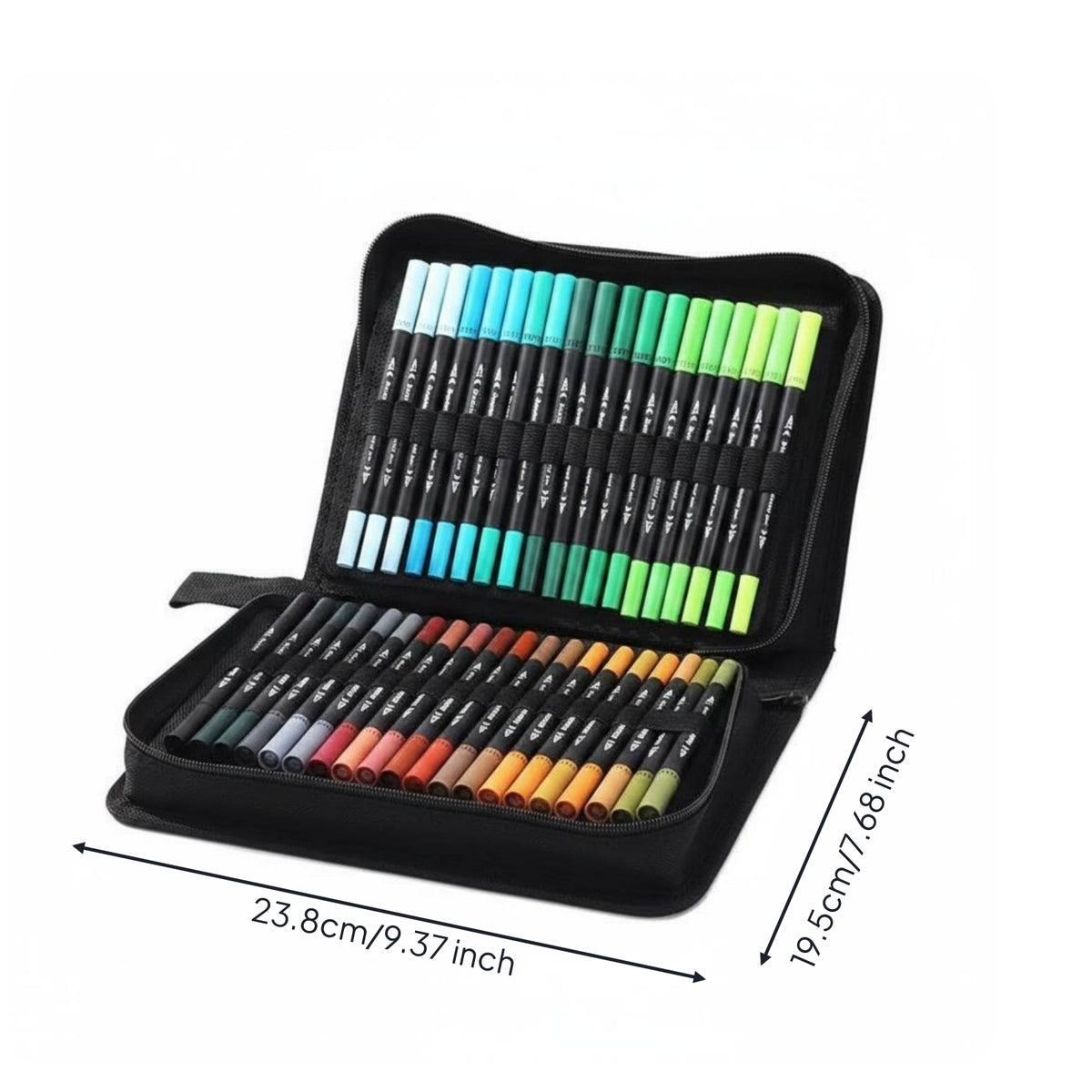 Double-Ended Tip Marker Case Large Capacity Marker Organizer Case Elastic Holders Pencil Storage Pouch for Travel