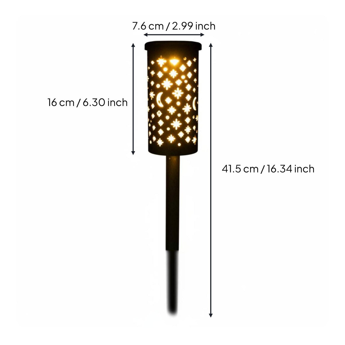 Waterproof Star and Moon Pattern Projection Light Wrought Iron Solar Projection Lantern Auto On/deactivated Decorative Solar Lawn Lamp for Patio, Walkway