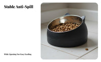 Anti-Tip Design Stainless Steel Pet Bowl Spill-Proof Elevated Pet Bowl Easy to Clean for Small Dogs, Kittens