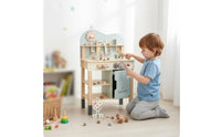 Wooden Repair Bench Storage Shelf Wooden Tool Bench Easy to Assemble Kids Workbench for Playroom