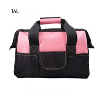 Padded Handle Pink Tool Bag Reinforced Stitching Soft-Sided Tool Bag Rectangular