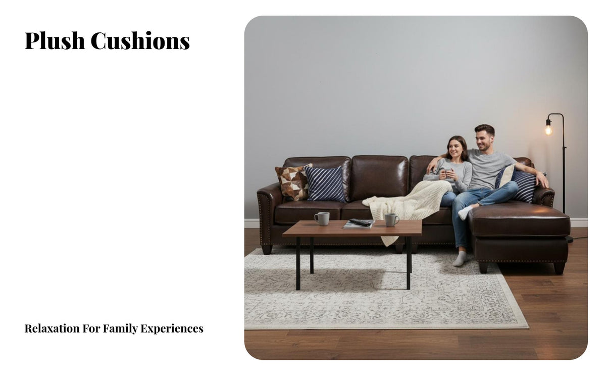 Brown Leather Two-Seater North American Country design Living Room Furniture Oil-Waxed Finish Couch for Apartment Dwellers, two people, Study, Office, Bedroom