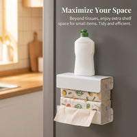 Dorm Room Tissue Box Holders for Home Organization, Refrigerator Side Paper Towel Organizer for Small Spaces, Split Design Mount