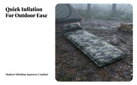 Moisture-Proof Self-Inflating Sleeping Pad Lightweight Sleeping Pad with Integrated Pillow Waterproof Inflatable Camping Mattress Portable for Backpackers, Travelers, Picnickers, Hiking, Travel, Tent