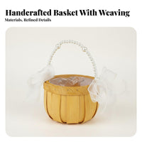 Mini Woven Basket Handwoven Mini Basket with Handle Material for Children, Flower Girls, Weddings, Home Decor, Easter