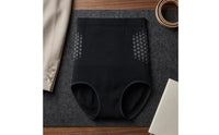 High Waist Midsection Shaping Panties Hexagonal Mesh Pattern Seamless Shaping Briefs Compression High Waist Shapewear for Postpartum Women